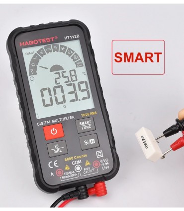Дигитален Смарт Мултиметър Habotest HT112B 600 V 600 mA с двойна скала и True RMS