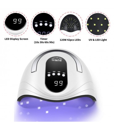 Лампа за изпичане на гел лак SUN S9 MAX, UV/LED 120W
