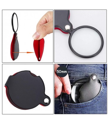 Джобна ръчна лупа с увеличение 8Х в кожено калъфче