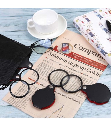 Джобна ръчна лупа с увеличение 8Х в кожено калъфче