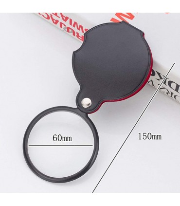 Джобна ръчна лупа с увеличение 8Х в кожено калъфче