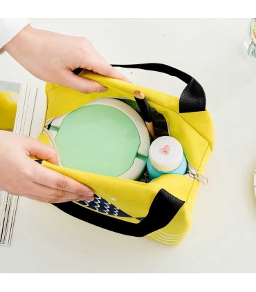 Детска термо чанта за храни и напитки - жълт цвят с рибка