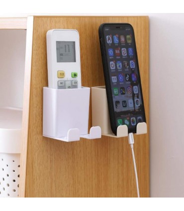 Самозалепваща стенна поставка за дистанционно и телефон