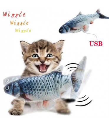 Мърдаща се играчка рибка за котки с USB батерия