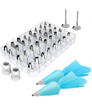 Шприц за декорация с метални накрайници, комплект от 42 части