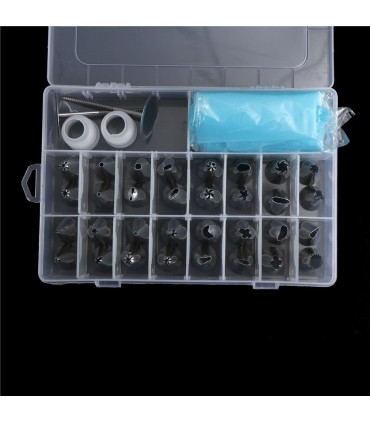 Шприц за декорация с метални накрайници, комплект от 42 части