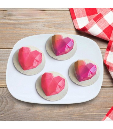Силиконова форма за 8 бр. Диамантени сърца