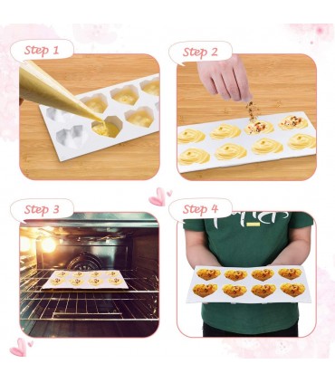 Силиконова форма за 8 бр. Диамантени сърца