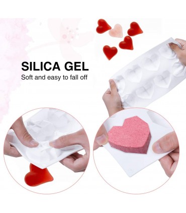 Силиконова форма за 8 бр. Диамантени сърца