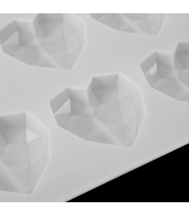 Силиконова форма за 8 бр. Диамантени сърца