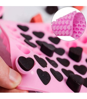 Силиконова форма за шоколадови бонбони и лед, 55 мини сърца