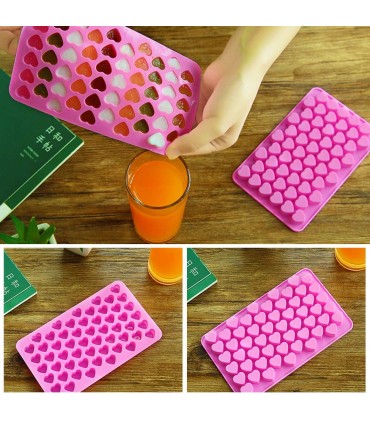 Силиконова форма за шоколадови бонбони и лед, 55 мини сърца