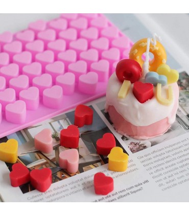 Силиконова форма за шоколадови бонбони и лед, 55 мини сърца