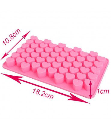 Силиконова форма за шоколадови бонбони и лед, 55 мини сърца