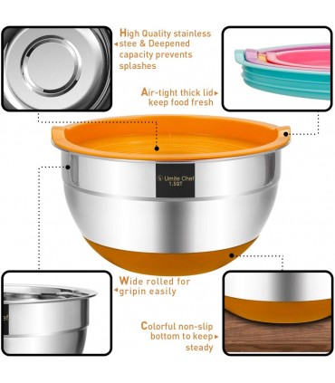 Метални купи за разбъркване със силиконово дъно