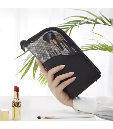 Козметичен несесер за пътуване, поставка за четки за грим и козметика с цип