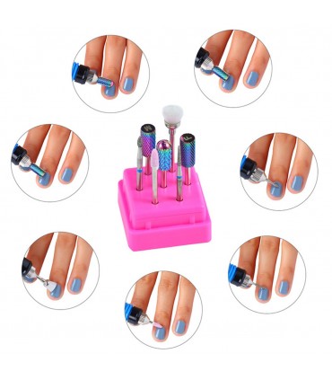 Комплект от 7 накрайника за електрическа пила за нокти в кутийка