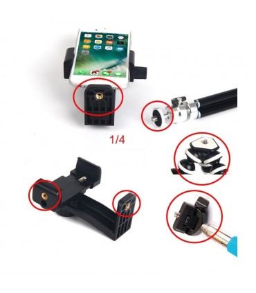 Въртяща на 360° стойка за телефон за трипод