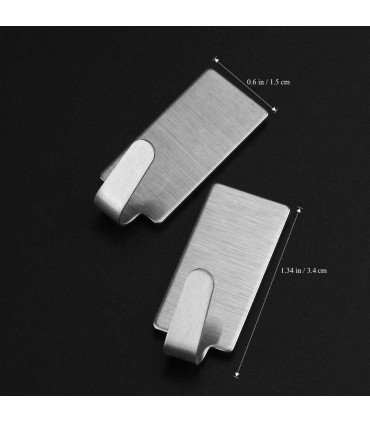 Самозалепващи се иноксови закачалки, комплект от 6 броя