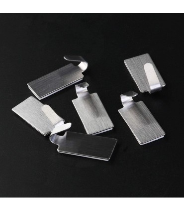 Самозалепващи се иноксови закачалки, комплект от 6 броя