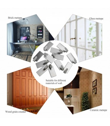 Самозалепващи се иноксови закачалки, комплект от 6 броя