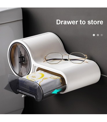 Диспенсър за тоалетна хартия с поставка за телефон и чекмедже