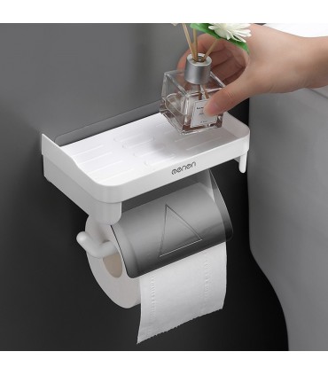 Поставка за тоалетна хартия с рафт за телефон