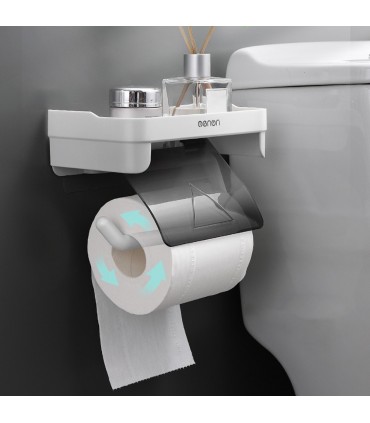 Поставка за тоалетна хартия с рафт за телефон