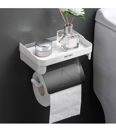 Поставка за тоалетна хартия с рафт за телефон