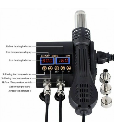 Поялна станция с горещ въздух, комбинирана с поялник