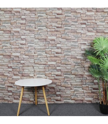 Самозалепващ 3D тапет камъни на стена 70х77 см.