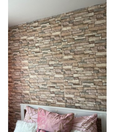Самозалепващ 3D тапет камъни на стена 70х77 см.