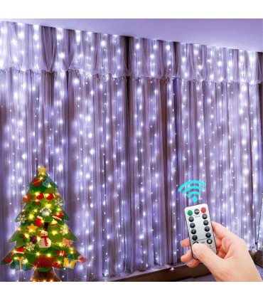 Светеща LED завеса с 200 или 300 лампички за Коледа