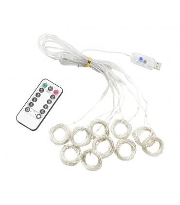 Светеща LED завеса с 200 или 300 лампички за Коледа