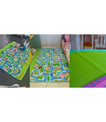 Цветно килимче с писта и топлоизолационен слой - размери 200х160см