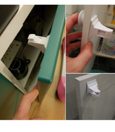 Магнитни предпазители за шкафове и чекмеджета - комплект 4бр. с 1бр. ключ