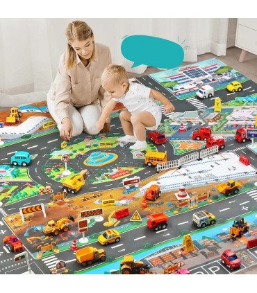 Детска постелка за игра-килим с писта-размери 130х100см - 7 модела