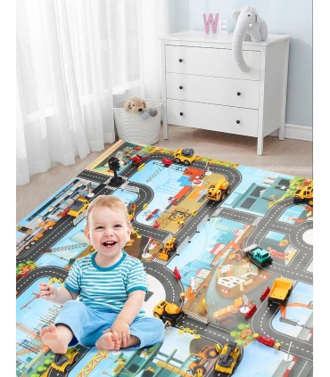 Детска постелка за игра-килим с писта-размери 130х100см - 7 модела