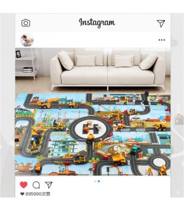 Детска постелка за игра-килим с писта-размери 130х100см - 7 модела