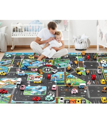 Детска постелка за игра-килим с писта-размери 130х100см - 7 модела