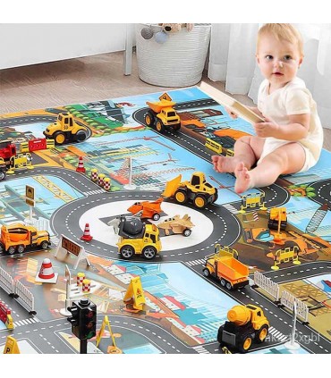 Детска постелка за игра-килим с писта-размери 130х100см - 7 модела