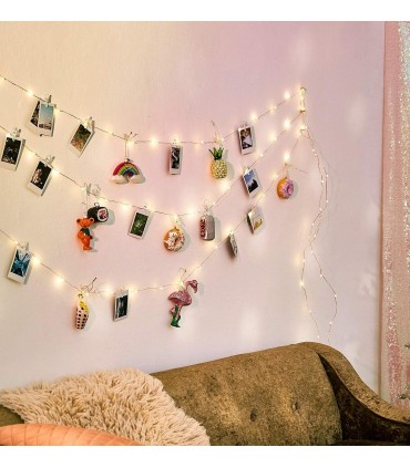 Лампички с щипки, лед гирлянд с 50 щипки, 5 метра