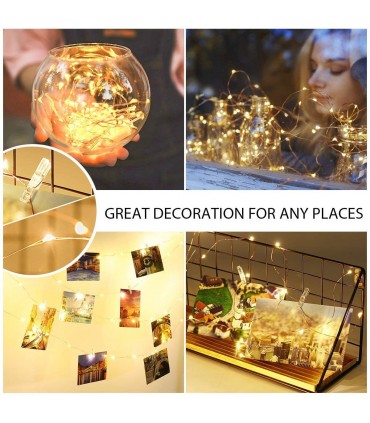 Лампички с щипки, лед гирлянд с 50 щипки, 5 метра