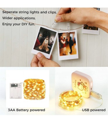 Лампички с щипки, лед гирлянд с 50 щипки, 5 метра