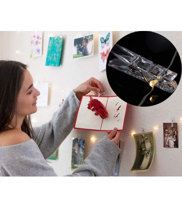 Лампички с щипки, лед гирлянд с 50 щипки, 5 метра