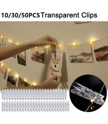 Лампички с щипки, лед гирлянд с 50 щипки, 5 метра