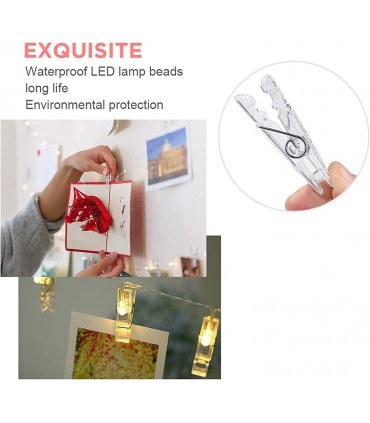 Лампички с щипки, лед гирлянд с 50 щипки, 5 метра