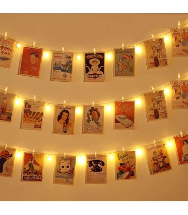 Лампички с щипки, лед гирлянд с 50 щипки, 5 метра