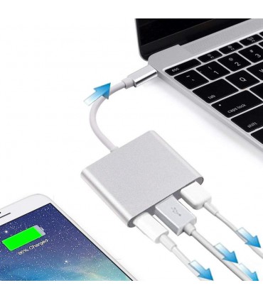Конвертор адаптер от USB Type C към HDMI, USB 3.00 и Type C
