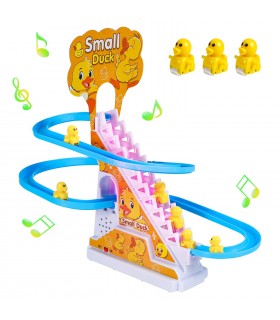 Играчка патета катерещи се по ескалатор и пързалка